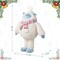 Set of 2 Christmas Fabric Standing and Sitting Yeti With Striped Scarf